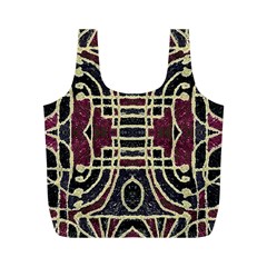 Tribal Style Ornate Grunge Pattern  Reusable Bag (m) by dflcprints