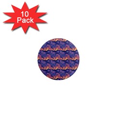 Pink Blue Waves Pattern 1  Mini Magnet (10 Pack)  by LalyLauraFLM