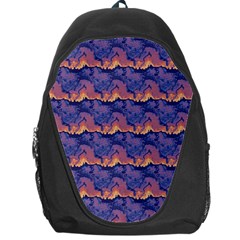 Pink Blue Waves Pattern Backpack Bag by LalyLauraFLM