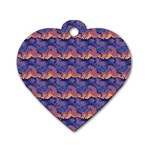 Pink blue waves pattern Dog Tag Heart (One Side) Front