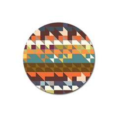 Shapes In Retro Colors Magnet 3  (round)