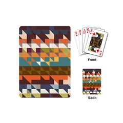 Shapes In Retro Colors Playing Cards (mini) by LalyLauraFLM
