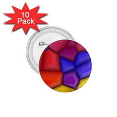 3d Colorful Shapes 1 75  Button (10 Pack)  by LalyLauraFLM