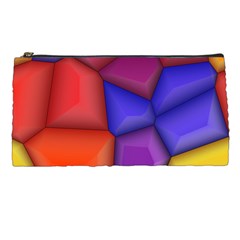 3d Colorful Shapes Pencil Case by LalyLauraFLM