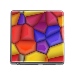 3d Colorful Shapes Memory Card Reader With Storage (square)