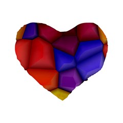 3d Colorful Shapes 16  Premium Heart Shape Cushion  by LalyLauraFLM