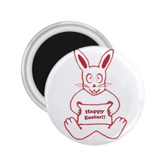 Cute Bunny With Banner Drawing 2 25  Button Magnet by dflcprints
