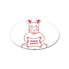 Cute Bunny With Banner Drawing Sticker 100 Pack (oval) by dflcprints