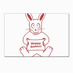 Cute Bunny With Banner Drawing Postcards 5  X 7  (10 Pack) by dflcprints