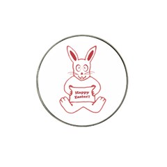 Cute Bunny With Banner Drawing Golf Ball Marker (for Hat Clip) by dflcprints