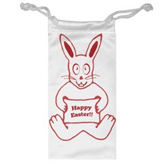 Cute Bunny With Banner Drawing Jewelry Bag by dflcprints