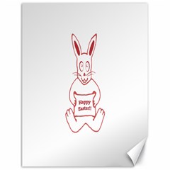 Cute Bunny With Banner Drawing Canvas 18  X 24  (unframed) by dflcprints