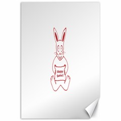 Cute Bunny With Banner Drawing Canvas 20  X 30  (unframed) by dflcprints