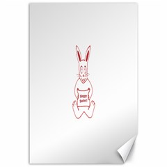 Cute Bunny With Banner Drawing Canvas 24  X 36  (unframed) by dflcprints
