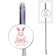 Cute Bunny With Banner Drawing Bookmark by dflcprints