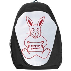 Cute Bunny With Banner Drawing Backpack Bag by dflcprints