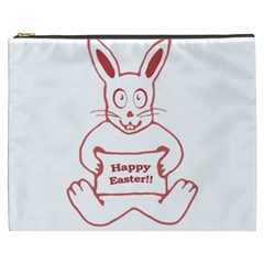 Cute Bunny With Banner Drawing Cosmetic Bag (xxxl) by dflcprints