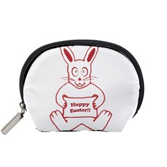 Cute Bunny With Banner Drawing Accessory Pouch (small) by dflcprints