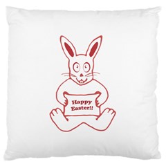 Cute Bunny With Banner Drawing Standard Flano Cushion Case (one Side) by dflcprints