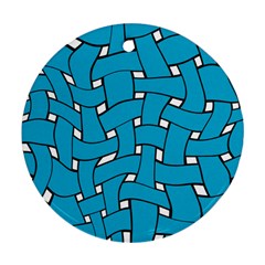 Blue Distorted Weave Ornament (round) by LalyLauraFLM
