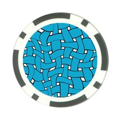 Blue Distorted Weave Poker Chip Card Guard by LalyLauraFLM