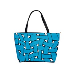 Blue Distorted Weave Classic Shoulder Handbag by LalyLauraFLM