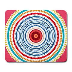 Colorful Round Kaleidoscope Large Mousepad by LalyLauraFLM