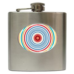 Colorful Round Kaleidoscope Hip Flask (6 Oz) by LalyLauraFLM