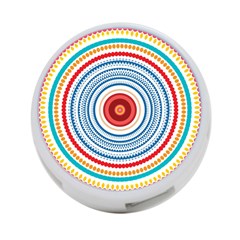 Colorful Round Kaleidoscope 4-port Usb Hub (two Sides) by LalyLauraFLM