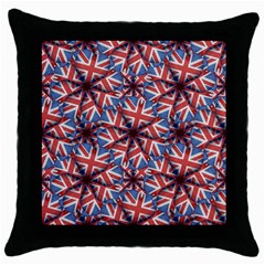 Heart Shaped England Flag Pattern Design Black Throw Pillow Case by dflcprints