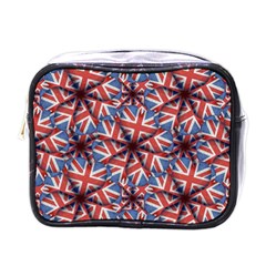 Heart Shaped England Flag Pattern Design Mini Travel Toiletry Bag (one Side) by dflcprints