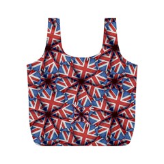 Heart Shaped England Flag Pattern Design Reusable Bag (m) by dflcprints