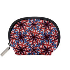Heart Shaped England Flag Pattern Design Accessory Pouch (small) by dflcprints