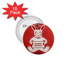 Cute Bunny Happy Easter Drawing Illustration Design 1 75  Button (10 Pack) by dflcprints