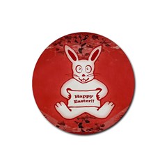 Cute Bunny Happy Easter Drawing Illustration Design Drink Coaster (round) by dflcprints