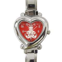 Cute Bunny Happy Easter Drawing Illustration Design Heart Italian Charm Watch  by dflcprints