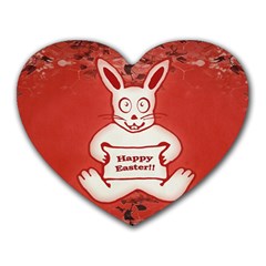 Cute Bunny Happy Easter Drawing Illustration Design Mouse Pad (heart) by dflcprints