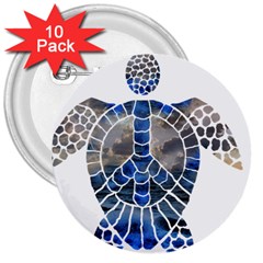 Peace Turtle 3  Button (10 Pack) by oddzodd