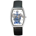 Peace Turtle Tonneau Leather Watch Front