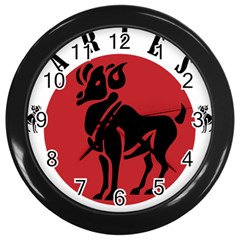 Aries Horoscope Zodiac Sign Birthday Wall Clock (black) by tematika