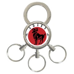 Aries Horoscope Zodiac Sign Birthday 3-ring Key Chain