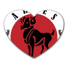 Aries Horoscope Zodiac Sign Birthday Mouse Pad (heart)