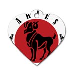 Aries Horoscope Zodiac Sign Birthday Dog Tag Heart (Two Sided) Back