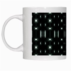 Futuristic Dark Hexagonal Grid Pattern Design White Coffee Mug by dflcprints