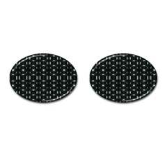 Futuristic Dark Hexagonal Grid Pattern Design Cufflinks (oval) by dflcprints