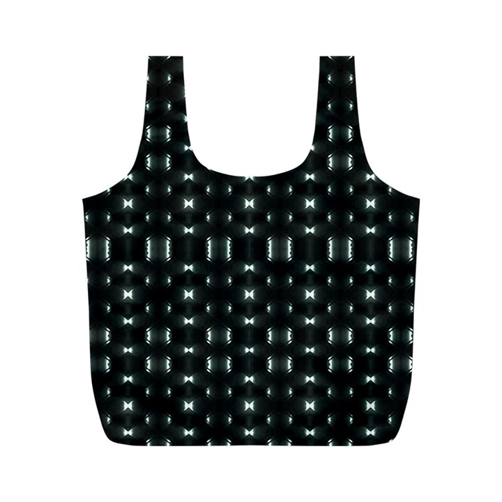 Futuristic Dark Hexagonal Grid Pattern Design Reusable Bag (M)