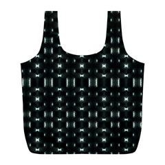 Futuristic Dark Hexagonal Grid Pattern Design Reusable Bag (l) by dflcprints