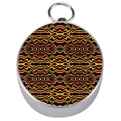 Tribal Art Abstract Pattern Silver Compass by dflcprints