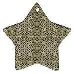 Silver Intricate Arabesque Pattern Star Ornament Front