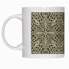 Silver Intricate Arabesque Pattern White Coffee Mug